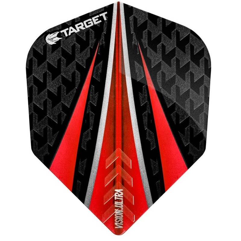 Target Pro 100 Vision Ultra Red 3 Fin Dart Flights Red