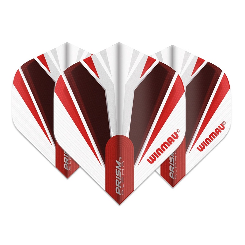 Winmau Prism Alpha Dart Flights 100 micron Standard Red / White Red / White