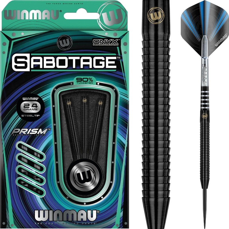 Winmau – Sabotage Black Darts – Steel Tip – 90% Tungsten – 22g 24g 26g 22 grams