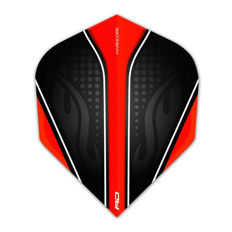 Hardcore Radical Red & Black Standard Dart Flights by Red Dragon