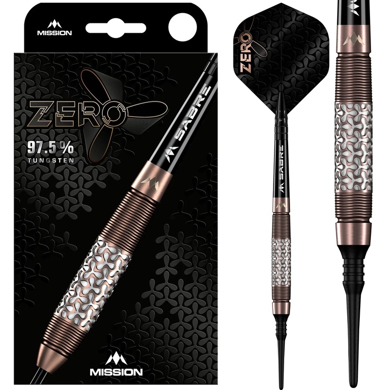 Mission Zero Soft Tip Darts – 97.5% Tungsten Bronze PVD – 18gm