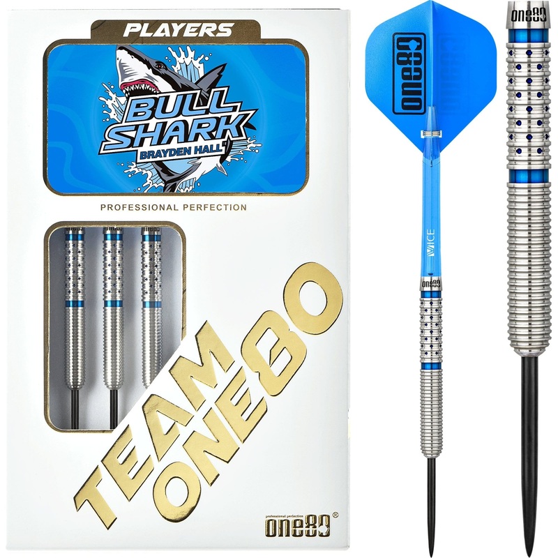 One80 Brayden Hall Darts – Steel Tip – Spot Blue – 23g 23g