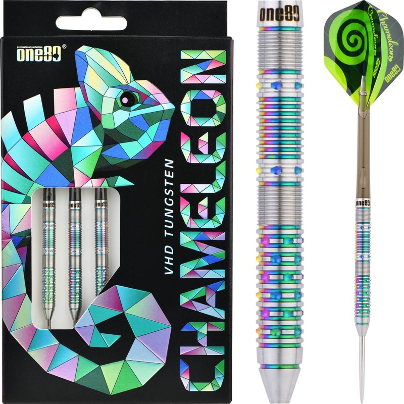 One80 – Chameleon Azurite Darts – Steel Tip – 90% Tungsten – 22g 24g 22 grams