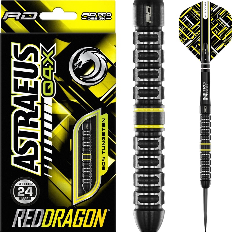 Red Dragon – Astraeus Q4X Parallel Darts – Steel Tip – 90% Tungsten – 22g 24g 26g 22 grams
