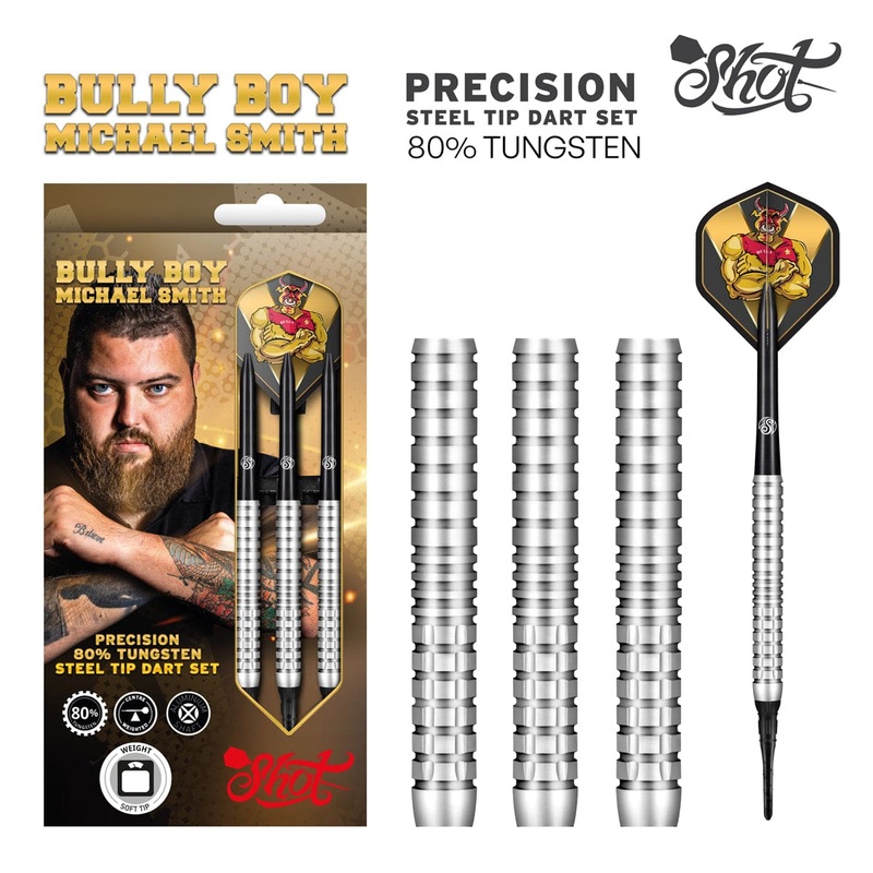 Shot Bully Boy Michael Smith Precision Soft Tip Dart Set-80% Tungsten-20gm