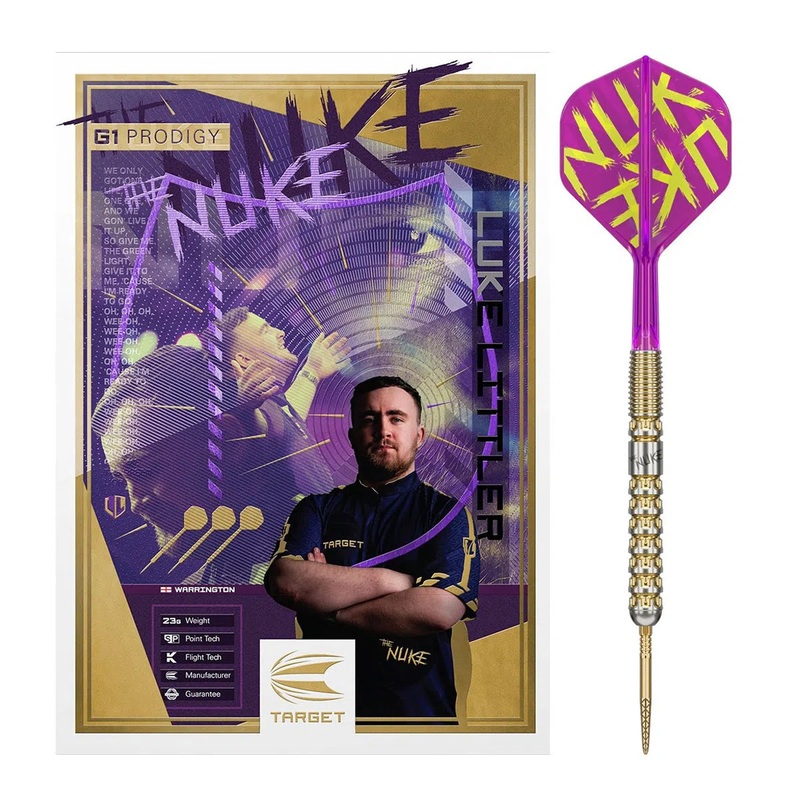 Target Darts Luke Littler G1 Prodigy SP 90% Tungsten Steel Tip Darts 22 GRAM
