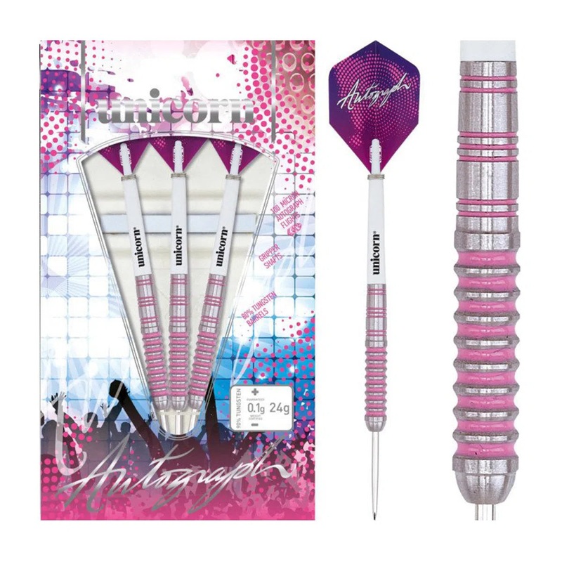 Unicorn Autograph Pink 80% Tungsten Steel Tip Darts 22 GRAM