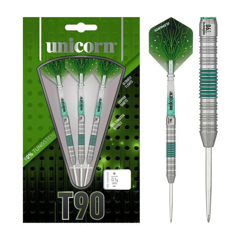 Unicorn T90 Core XL Green Style 2 90% Tungsten Steel Tip Darts 20 GRAM