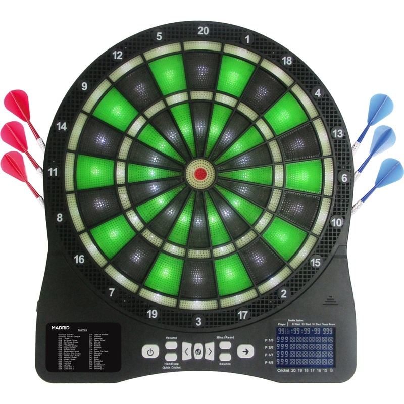 *XQMax Electronic Dartboard – Multiplayer – with 6 Darts – 48 Games – Madrid