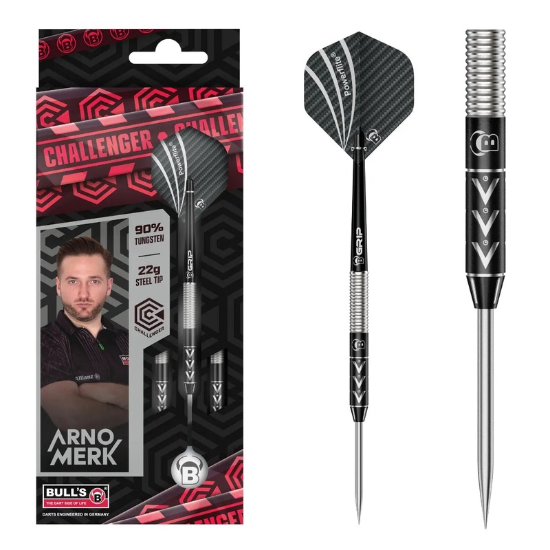 Bull’s DE Challenger Arno Merk 90% Tungsten Steel Tip Darts 22 GRAM