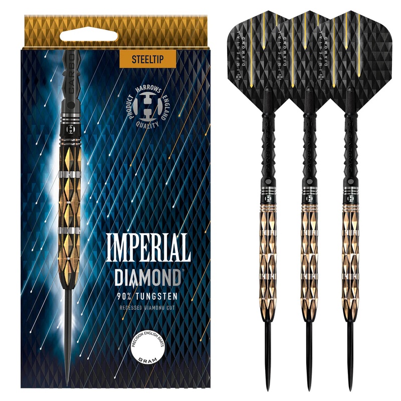 Harrows Imperial Diamond – Steel Tip Darts – 90% Tungsten – 25g