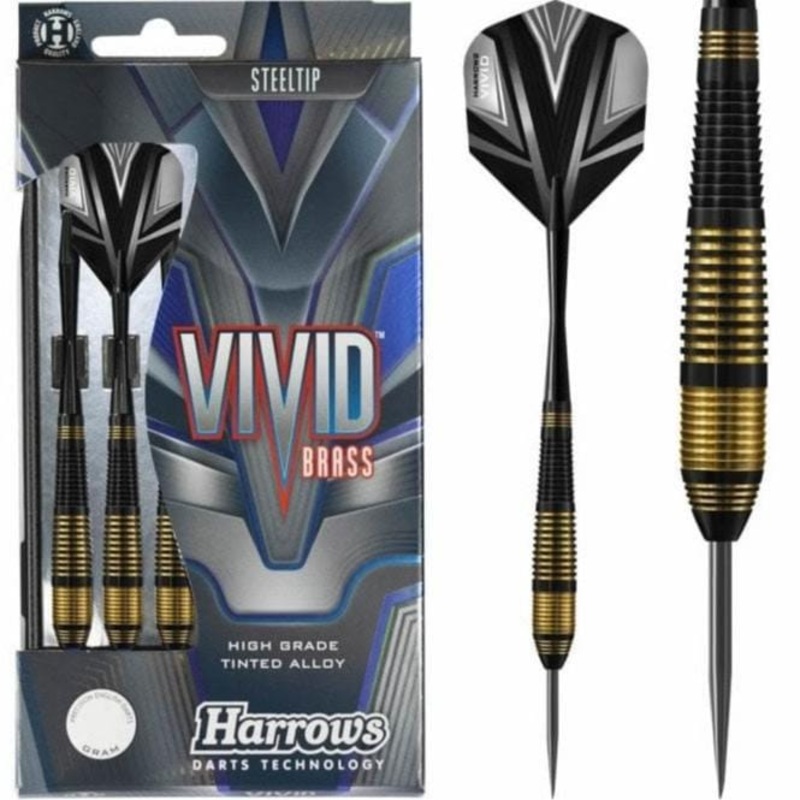 Harrows Vivid Darts – Steel Tip Brass – Black 21g