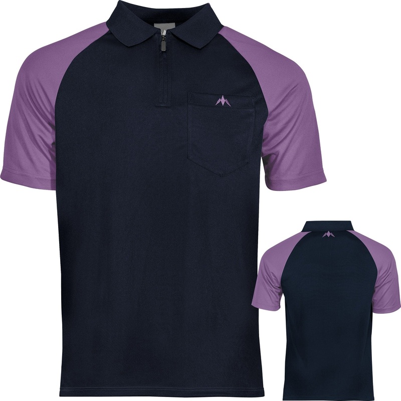 Mission Darts EXOS Cool SL Dart Shirt – Navy Blue & Purple 2XL