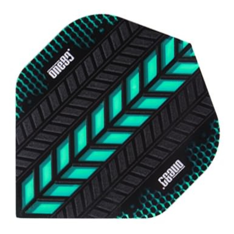 One80 Axis 06 Black/Teal Dart Flights Standard 100 Micron Poly