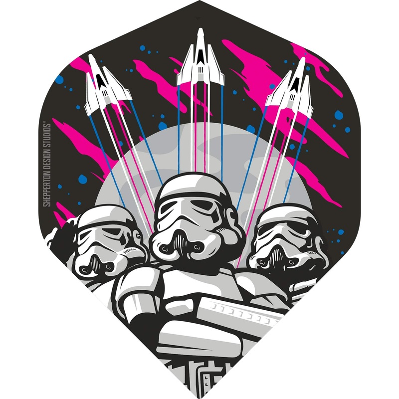 Original StormTrooper Dart Flights – Official Licensed – No2 – Std – 3 Storm Troopers & 3 Space Crafts