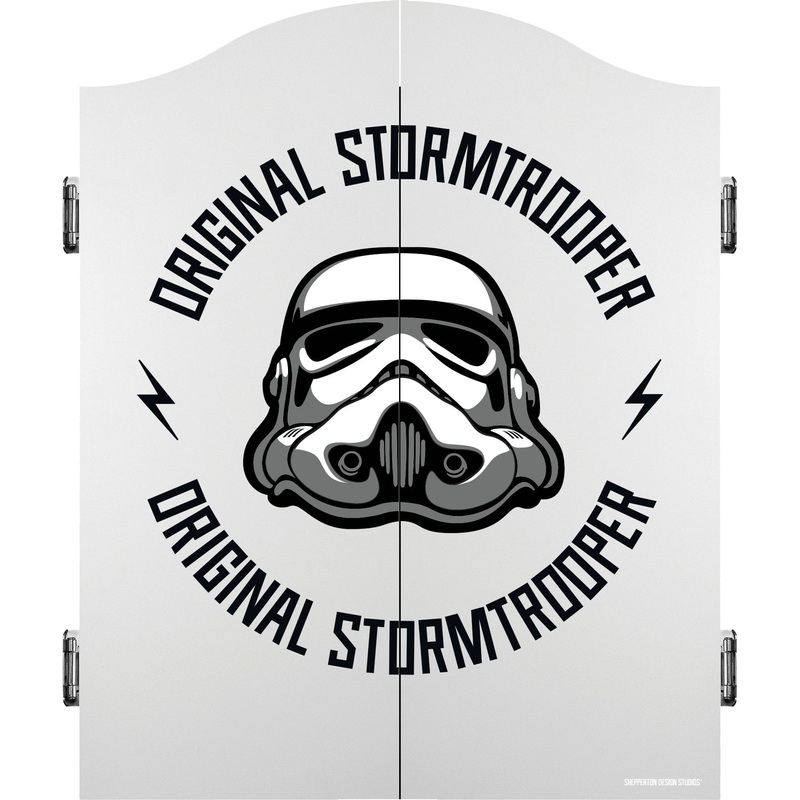 Original StormTrooper Dartboard Cabinet – C4 – White Base – Storm Trooper – Original Stormtrooper