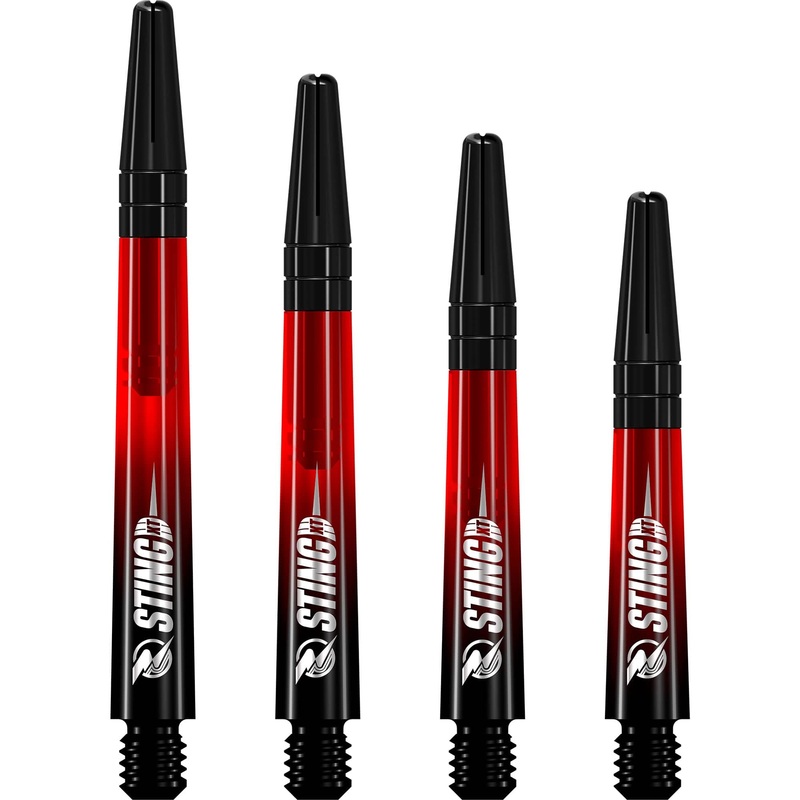 Ruthless Sting XT Dart Shafts – Polycarbonate – Gradient Black & Red – Black Top Short