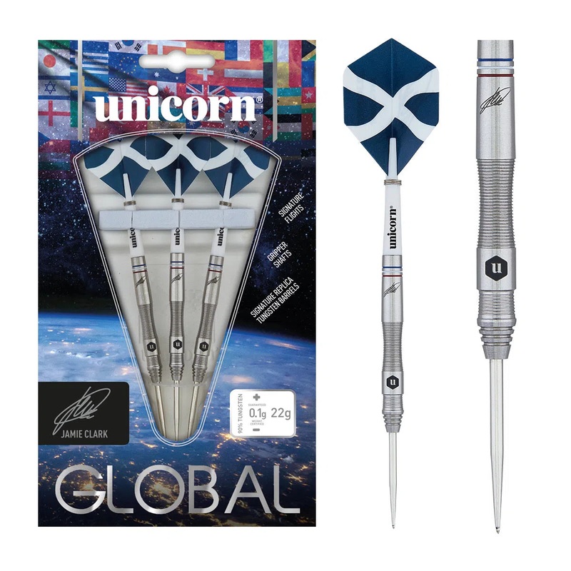Unicorn Jamie Clark Global 80% Tungsten Steel Tip Darts 22 GRAM