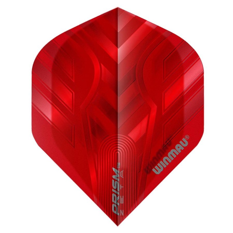 Winmau Prism Zeta Red Translucent Dart Flights Standard Red