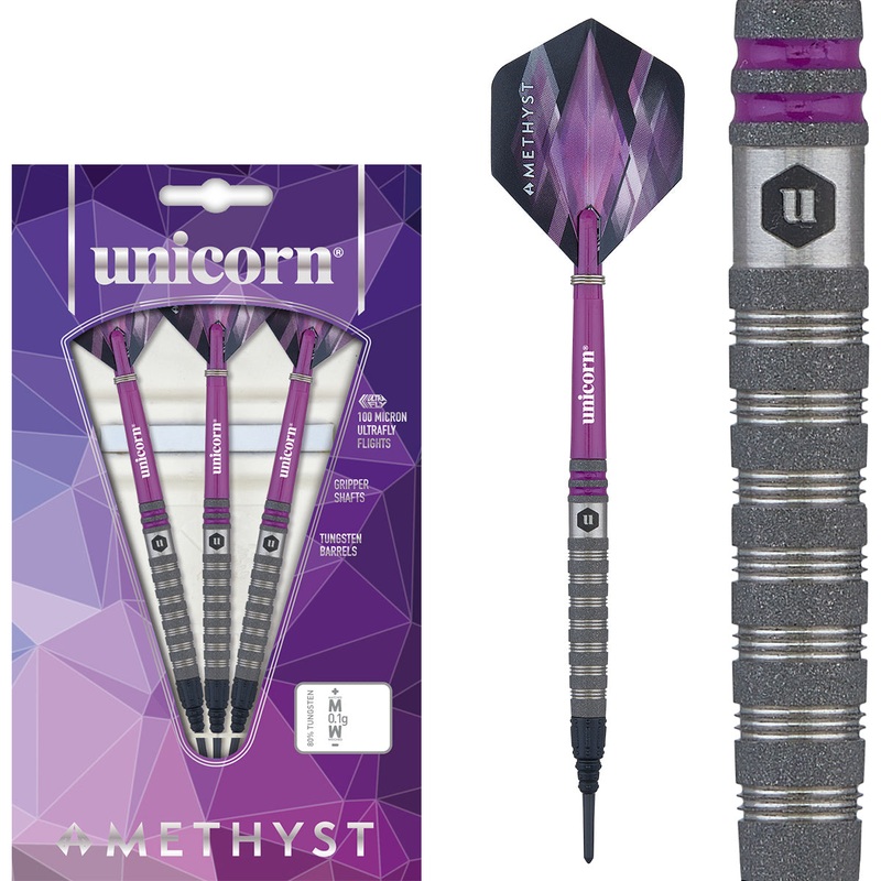 Amethyst 4 80% Tungsten Soft Tip Darts by Unicorn 19 Gram