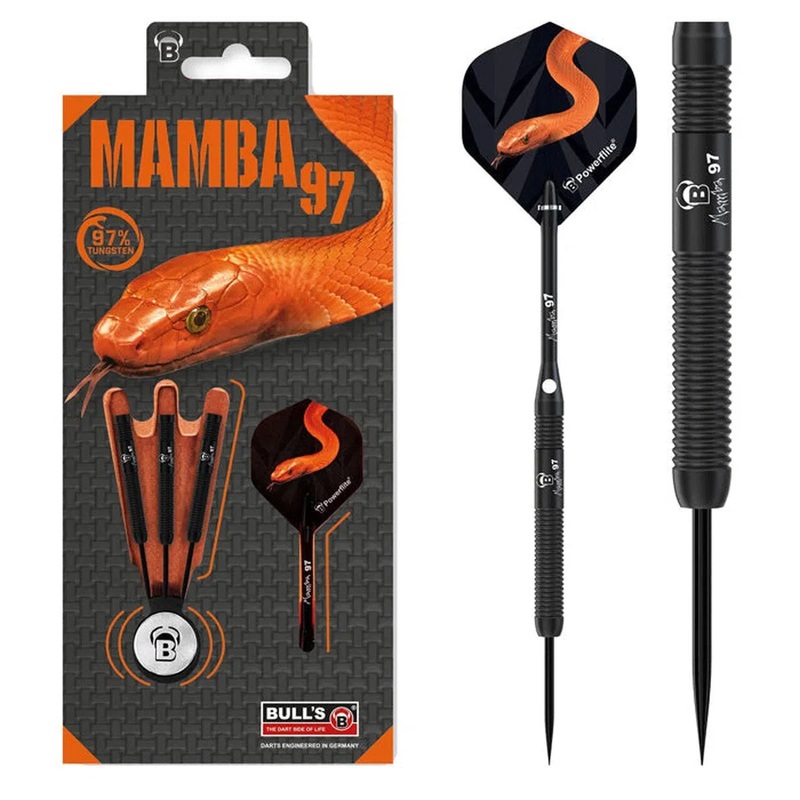 Bull’s DE Mamba 97 M1 Black Titanium 97% Tungsten Steel Tip Darts 21 GRAM