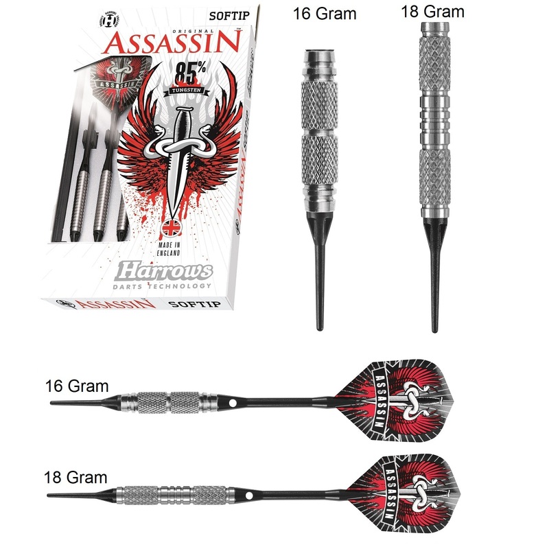 Harrows Assassin 85% Tungsten K2 Soft Tip Darts 16 Gram