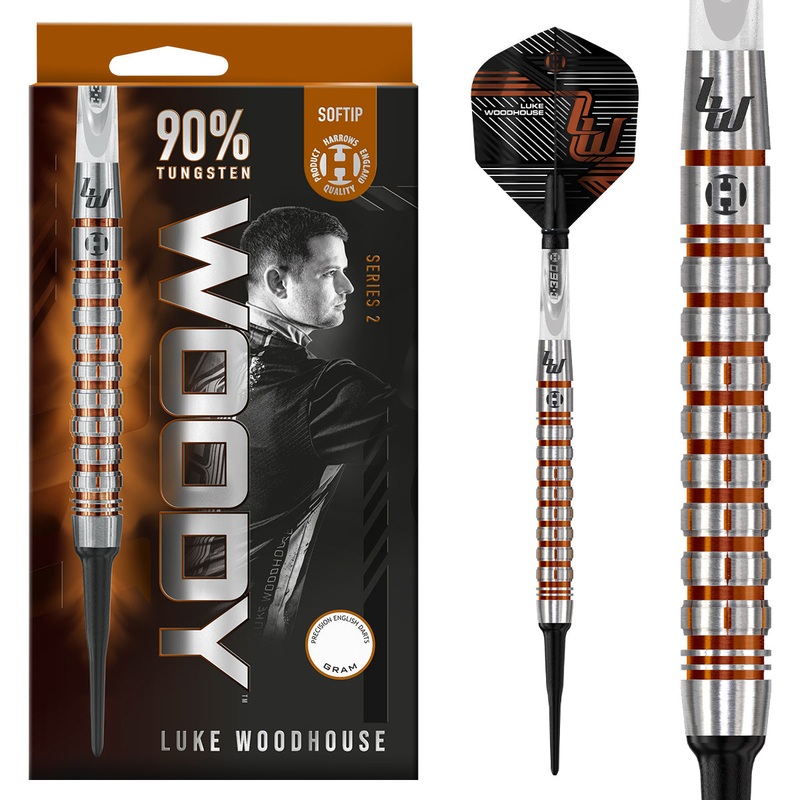 Luke Woodhouse Series 2 90% Tungsten Soft Tip Darts by Harrows 18 Gram