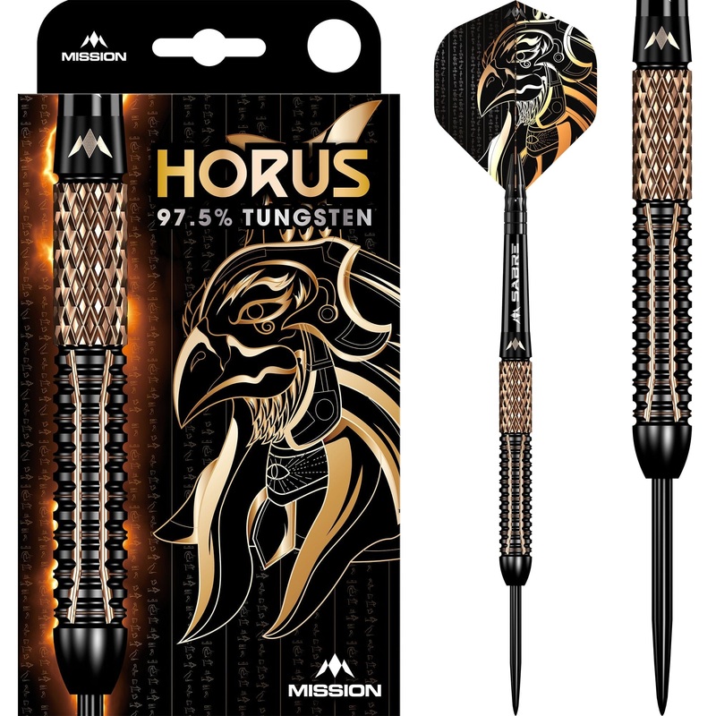 Mission Horus Darts – Steel Tip – 97.5% Tungsten – Black & Bronze Electro 21g