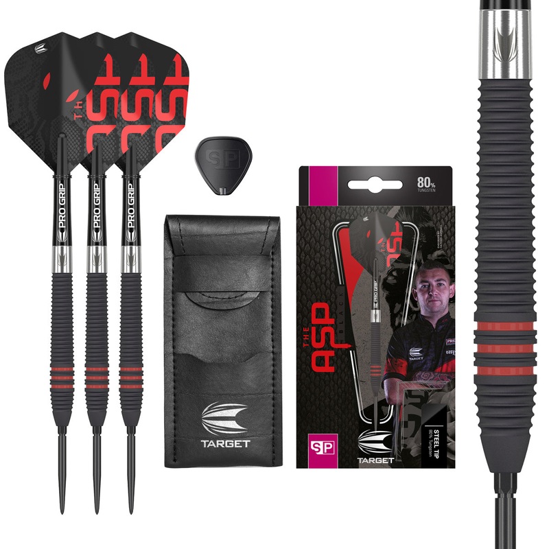 Nathan Aspinall 80% Black Swiss Point Steel Tip Darts by Target 22 Gram
