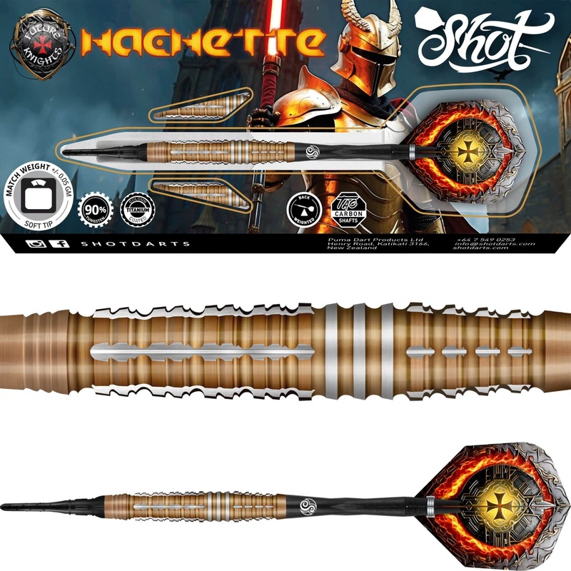 Shot – Future Knights Hachette Darts – Soft Tip – 90% Tungsten – 20g 22g 20 grams
