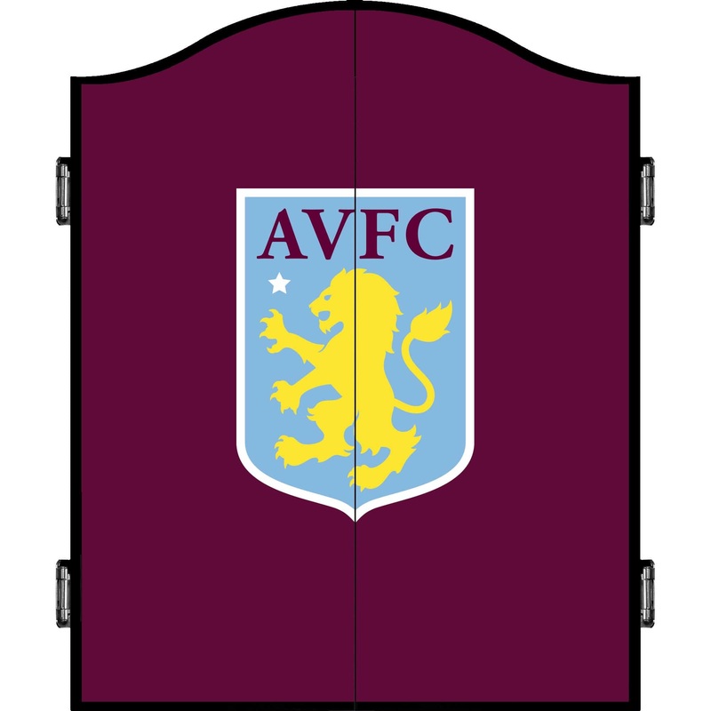 Aston Villa FC Dartboard Cabinet – Official Licensed – AVFC – C1 – Black – Crest