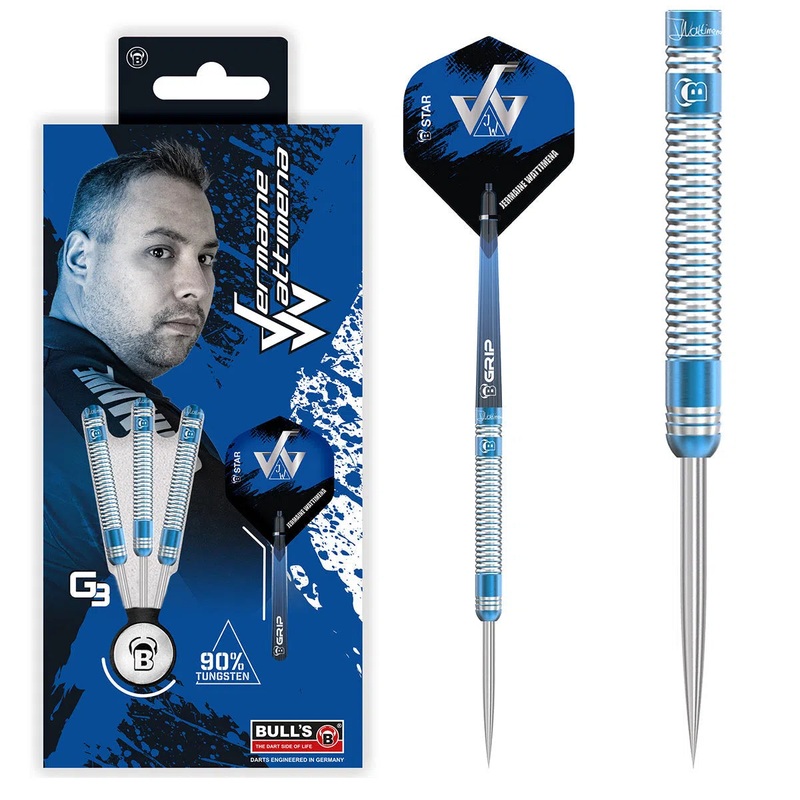 Bull’s DE Jermaine Wattimena Gen 3 90% Tungsten Steel Tip Darts 22 GRAM