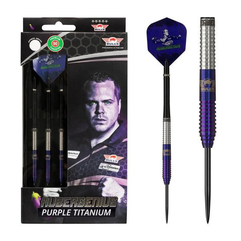 Bull’s NL Dirk van Duijvenbode Aubergenius 90% Tungsten Steel Tip Darts 22 GRAM