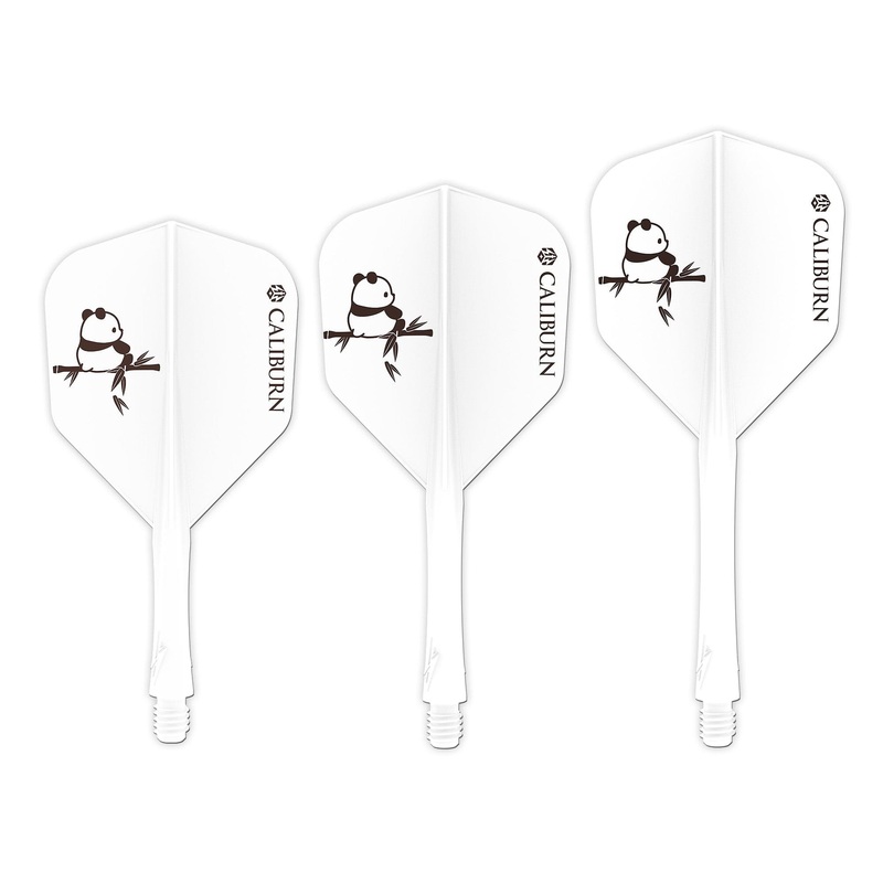 Caliburn SUP Dart Flights – Moulded Flight & Shaft – Standard No6 – Panda – White Short