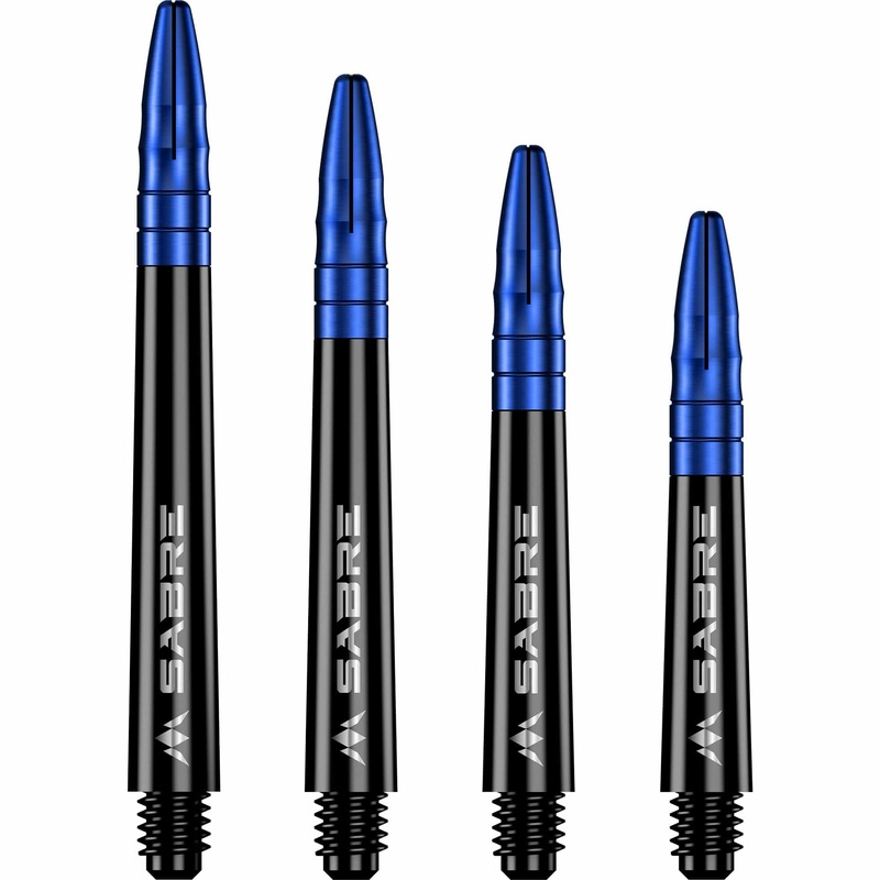*Mission Sabre Shafts – Polycarbonate Dart Stems – Black – Blue Top Medium