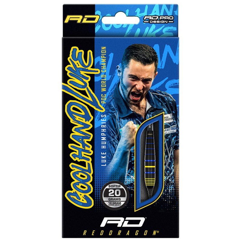 Red Dragon Luke Humphries World Champion Brass Barrel Weight Soft Tip Darts 20 grams
