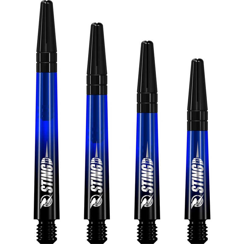 Ruthless Sting XT Dart Shafts – Polycarbonate – Gradient Black & Blue – Black Top Short
