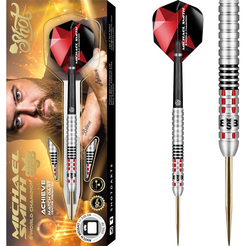 Shot Michael Smith Darts – Steel Tip Tungsten – Centre Weighted – Bully Boy – Achieve 21g