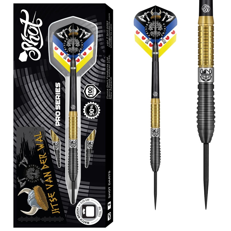 Shot Pro Series Darts – Steel Tip – 90% Tungsten – Jitse van der Wal 24g