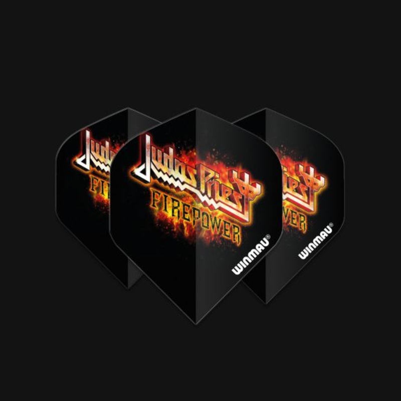 Winmau Rock Legends Judas Priest Flaming Logo Standard 100 Micron Poly metronic extra thick