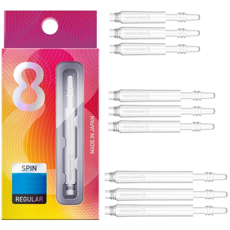 8 Clear Spin Dart Stems / Shafts Short