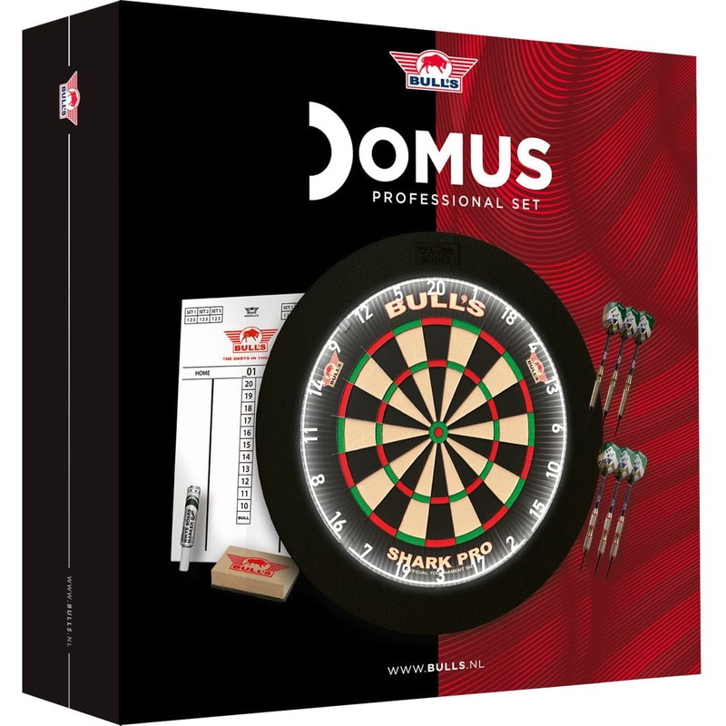 Bulls Domus Dartboard Set – Professional – Shark Board, Surround and Darts