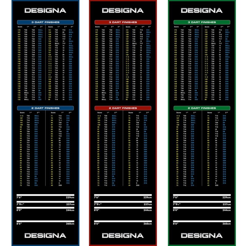 Designa – Carpet Dart Mat – Checkouts – 290cm x 80cm Blue