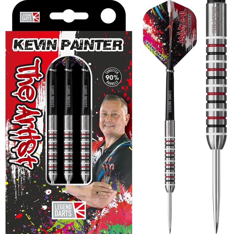Legend Darts – Steel Tip – 90% Tungsten – Ringed – The Artist – Kevin Painter 22g