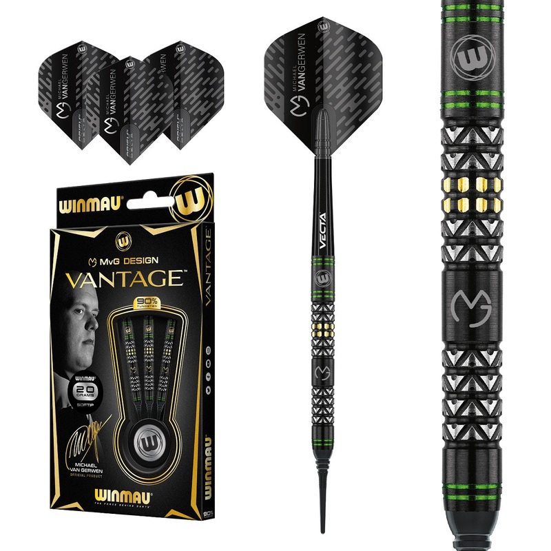 Michael Van Gerwen MVG Vantage 90% Tungsten Soft Tip Darts by Winmau 20 Gram