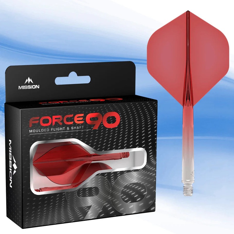 Mission Force 90 – Molded Flight & Shaft System – Gradient – Transparent Red – Standard No2 – Medium Gradient Transparent Red Medium (76.1mm in length excluding thread) Composite Material