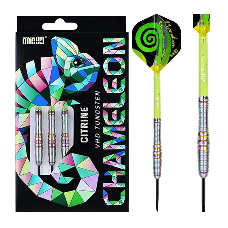 One80 Chameleon Citrine 90% Tungsten Steel Tip Darts 22 GRAM
