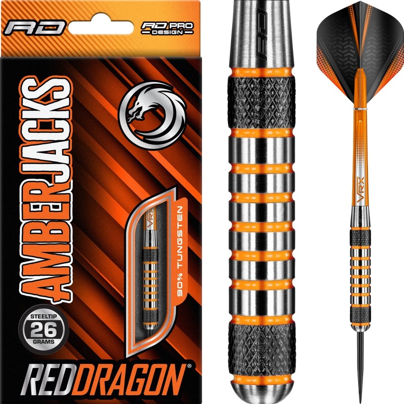 Red Dragon – Amberjack 7 Darts – Steel Tip – 90% Tungsten – 26g