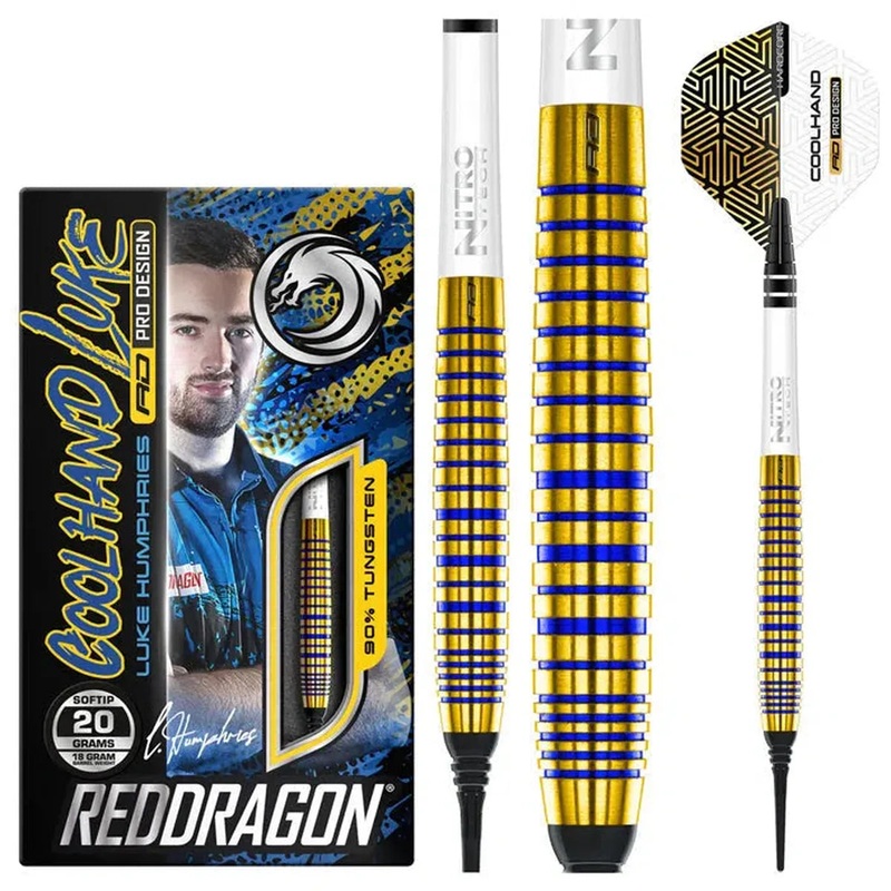 Red Dragon Luke Humphries TX3 Gold SE 90% Tungsten Soft Tip Darts 18 GRAM