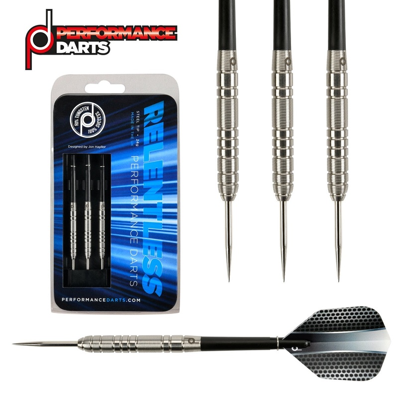 Relentless 90% Tungsten Steel Tip Darts by Performance Darts 22 Gram